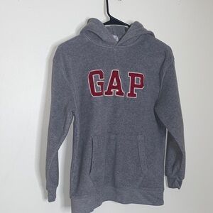 GAP Charcoal Hoodie with Burgundy Logo